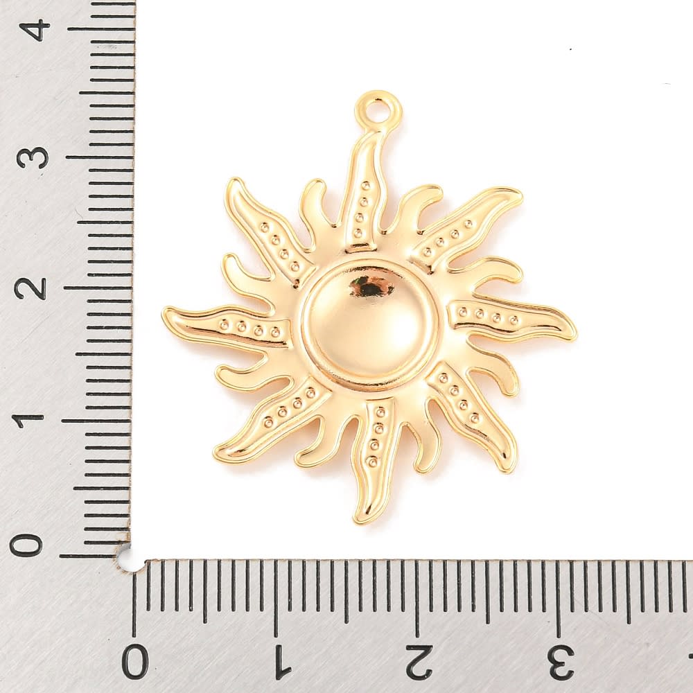 Maxi dije colgante sol 33 mm verano baño de oro / unidad3