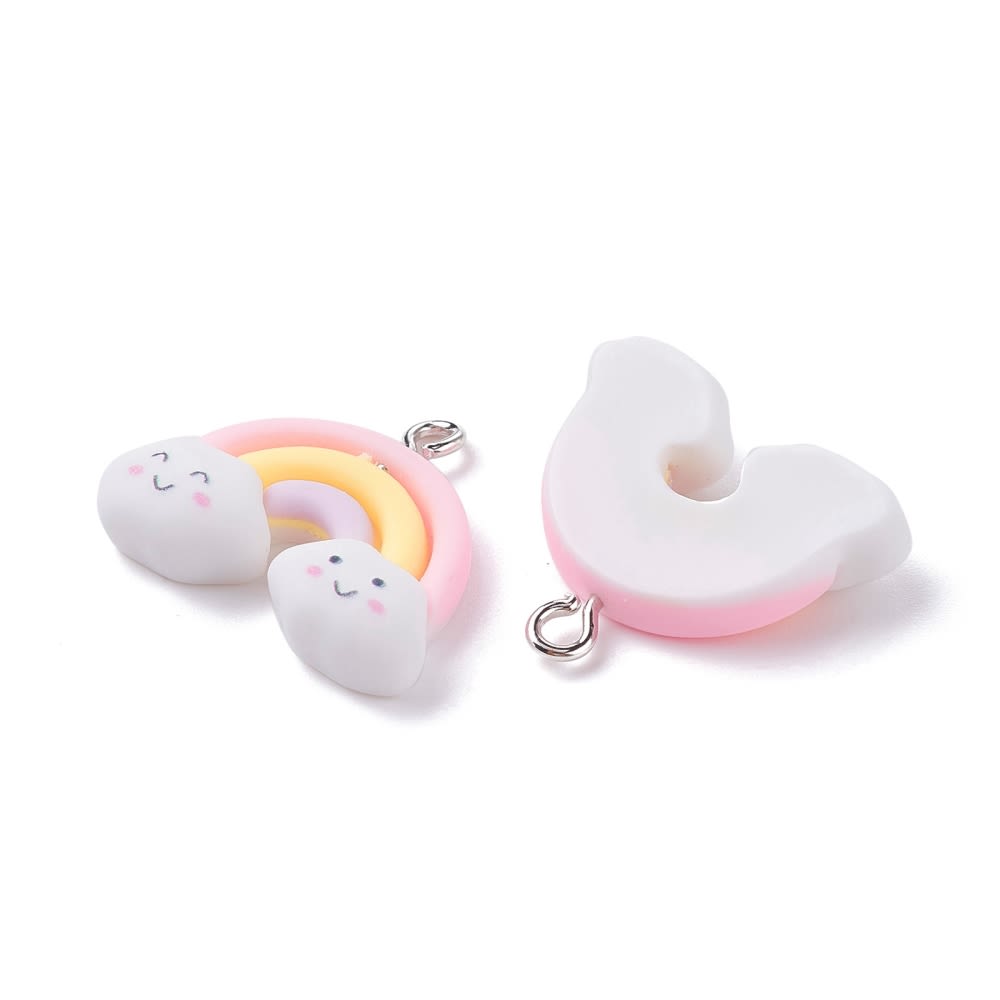 Dije colgante arcoiris arco iris 25.5 mm resina / unidad2