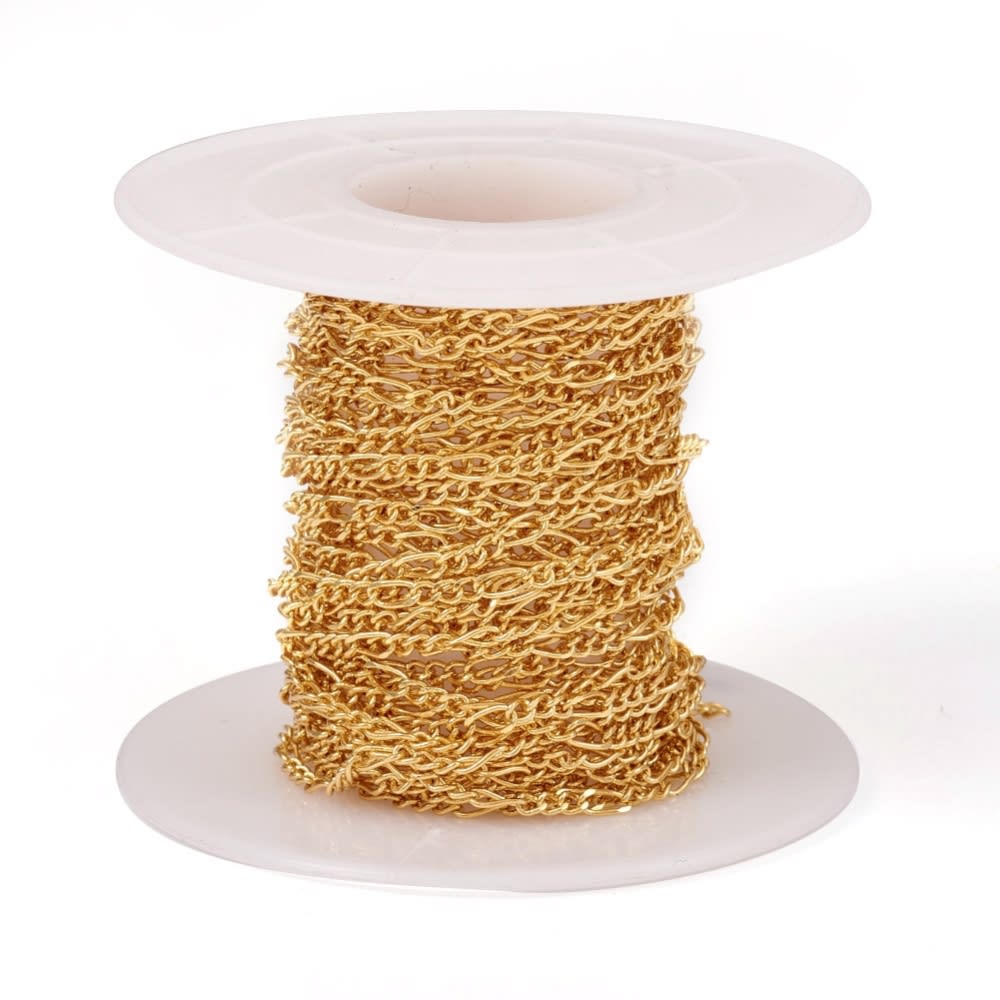 Cadena de eslabones tipo cartier baño de oro / metro2