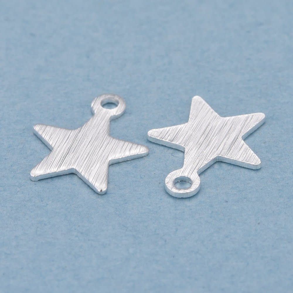 Dije colgante estrella 9 mm dorada plateada / unidad5