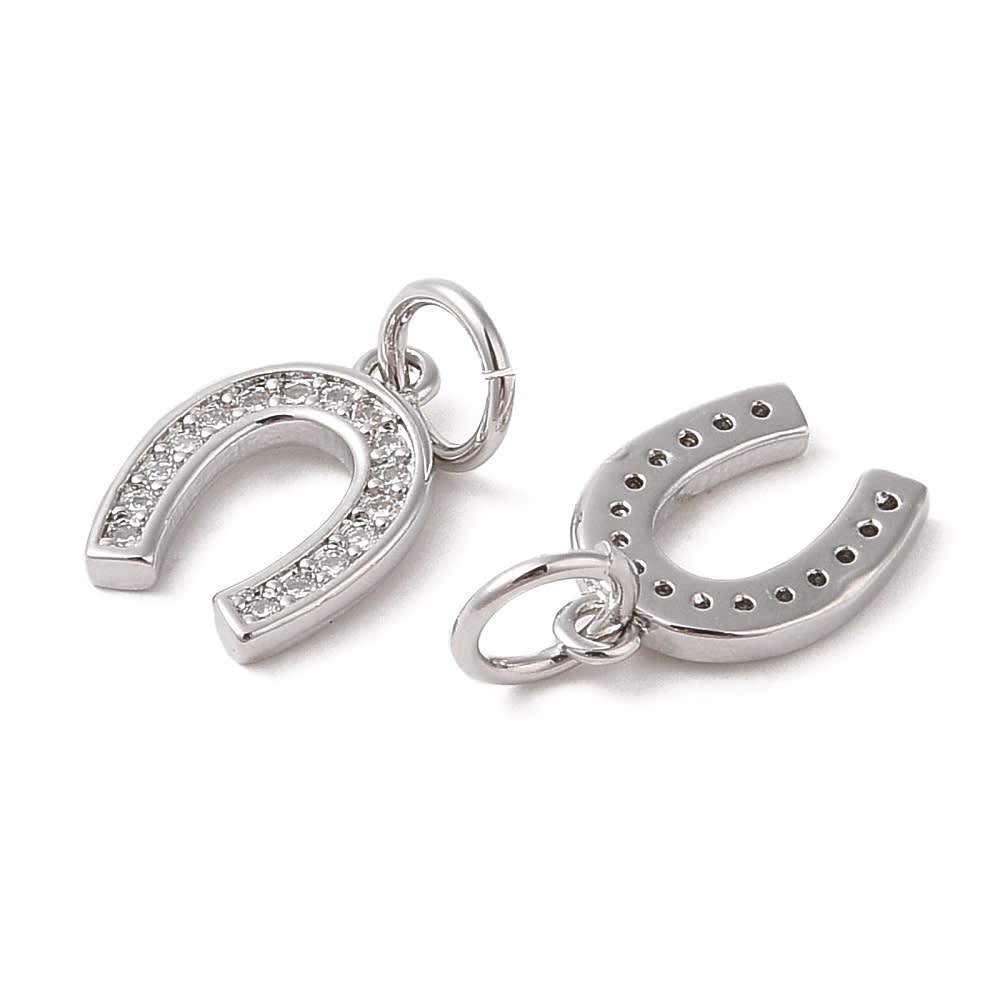 Dije colgante herradura amuleto suerte 15 mm dorado plateado / unidad2