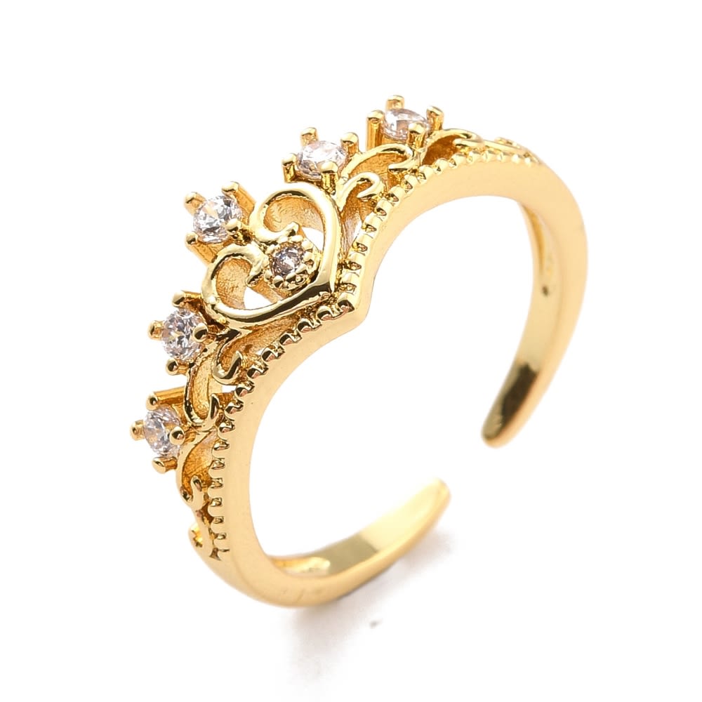 Anillo ajustable corona baño de oro / unidad2