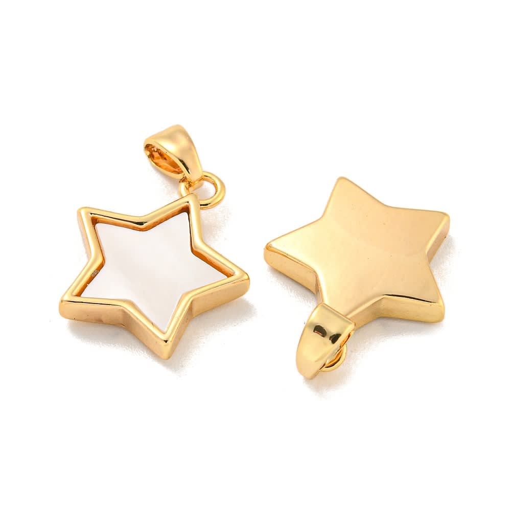 Dije colgante estrella nácar baño de oro / unidad2