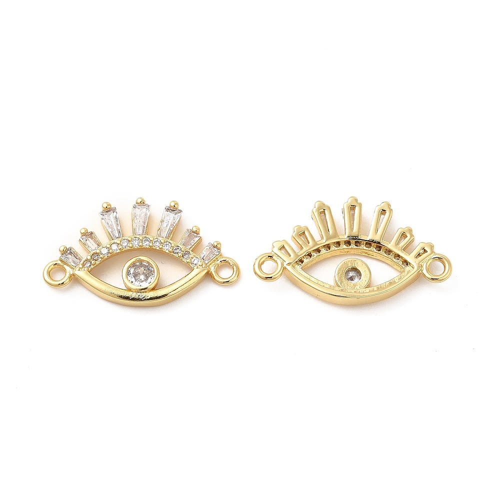 Dije conector ojo turco protección con zircón baño de oro / unidad2