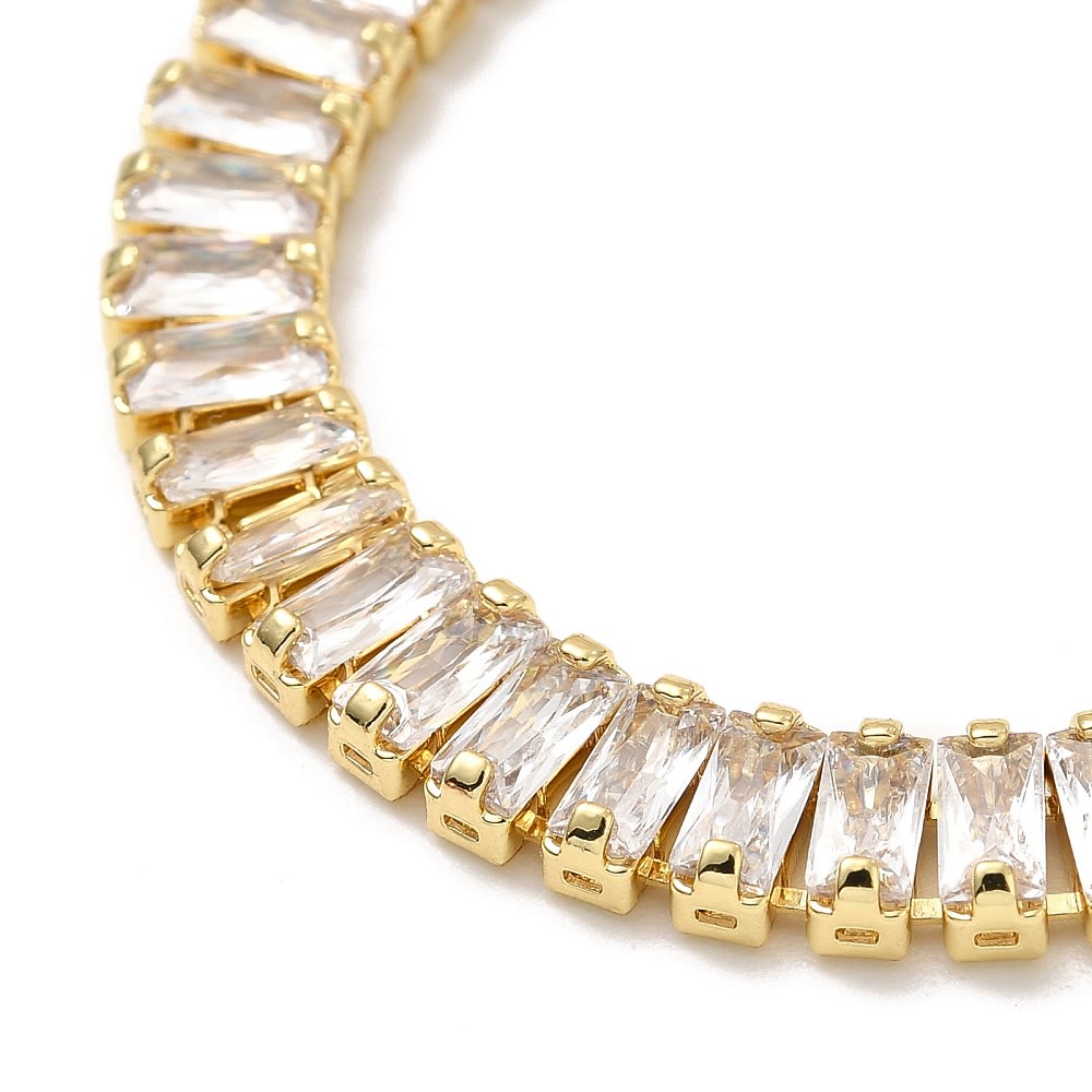 Collar elegante de zircón baño de oro / unidad3