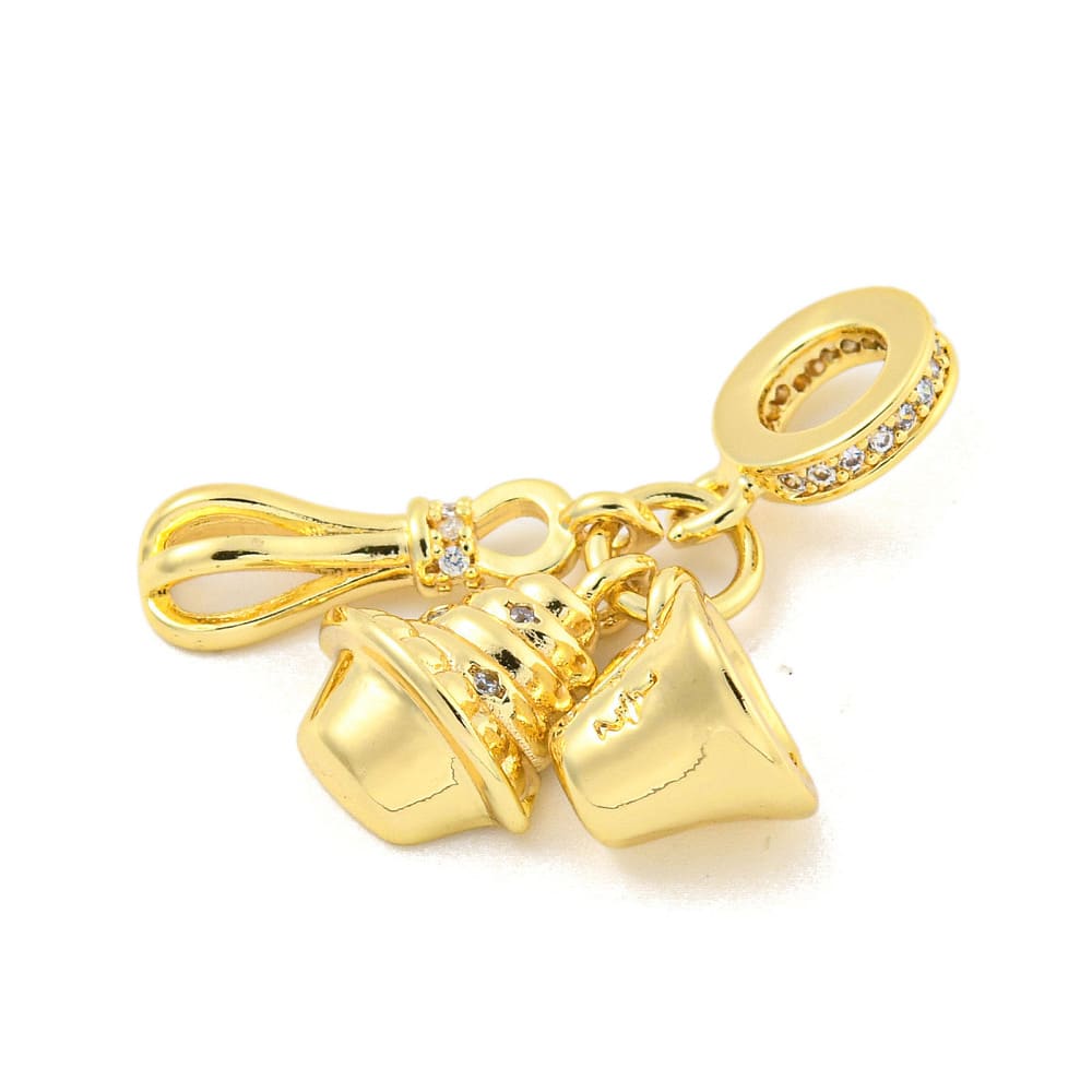 Colgante europeo charm repostería baño de oro / unidad2