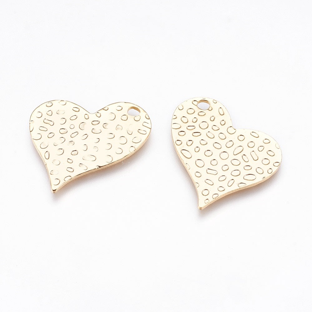 Maxi Dije colgante corazón 27 mm baño oro / unidad2