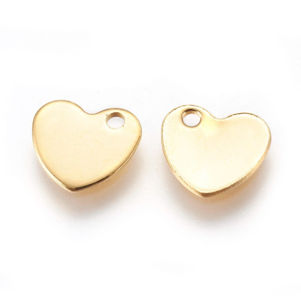 Dije colgante corazón corona trebol flor acero / unidad7