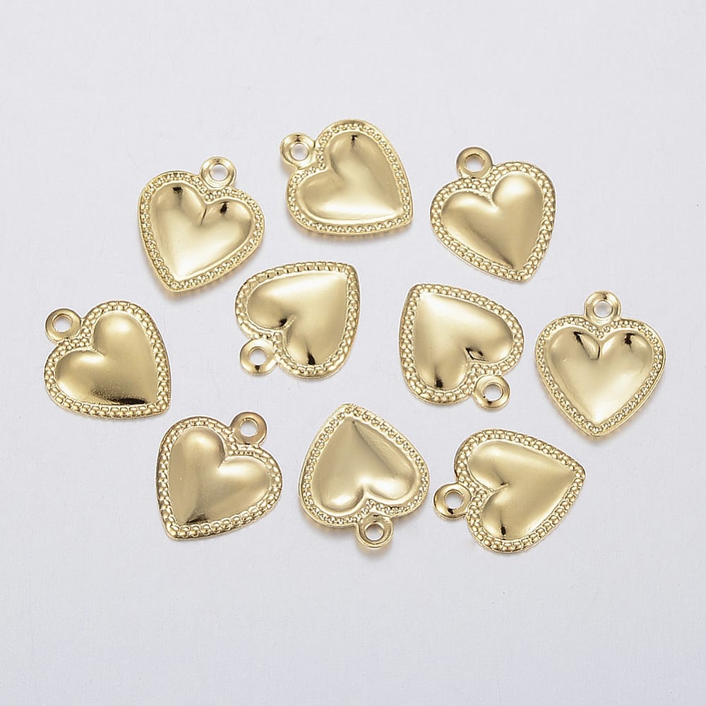 Dije colgante mini corazón ostra acero / unidad1
