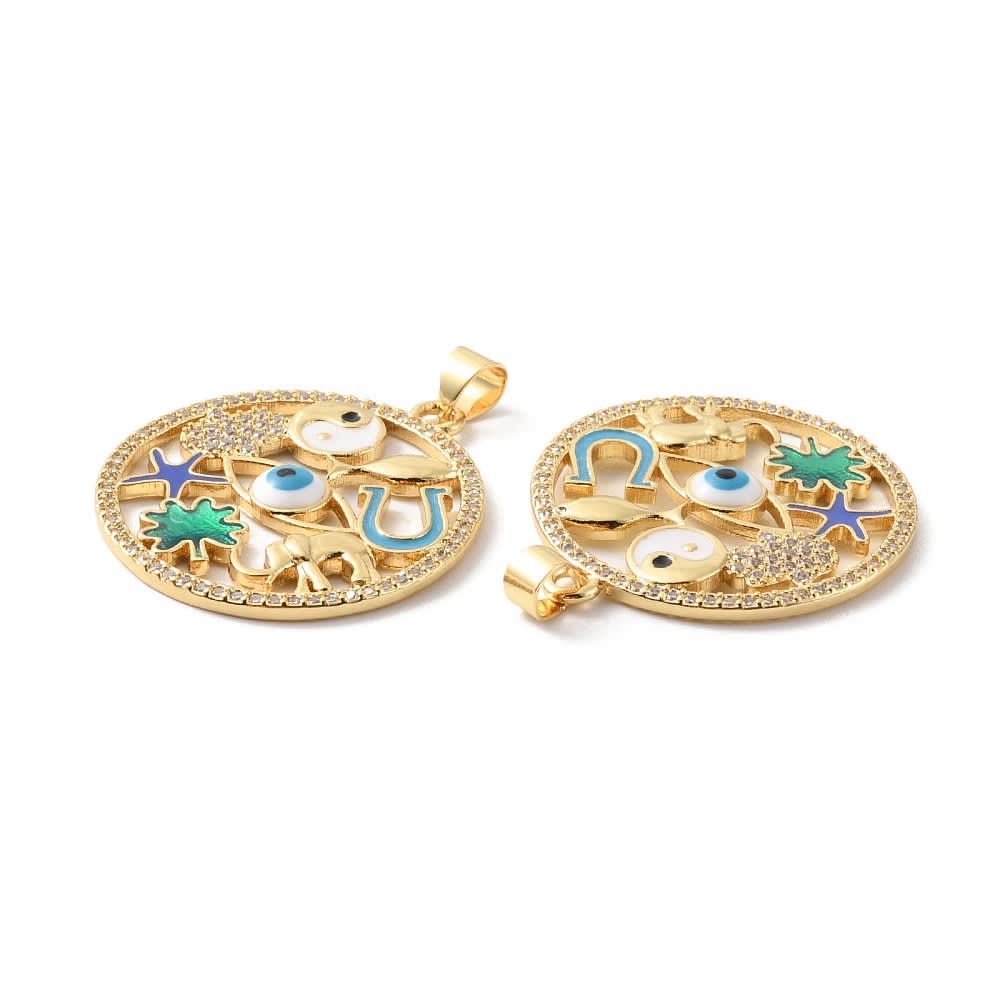 Dije colgante hamsa ojo turco elefante trebol / unidad3