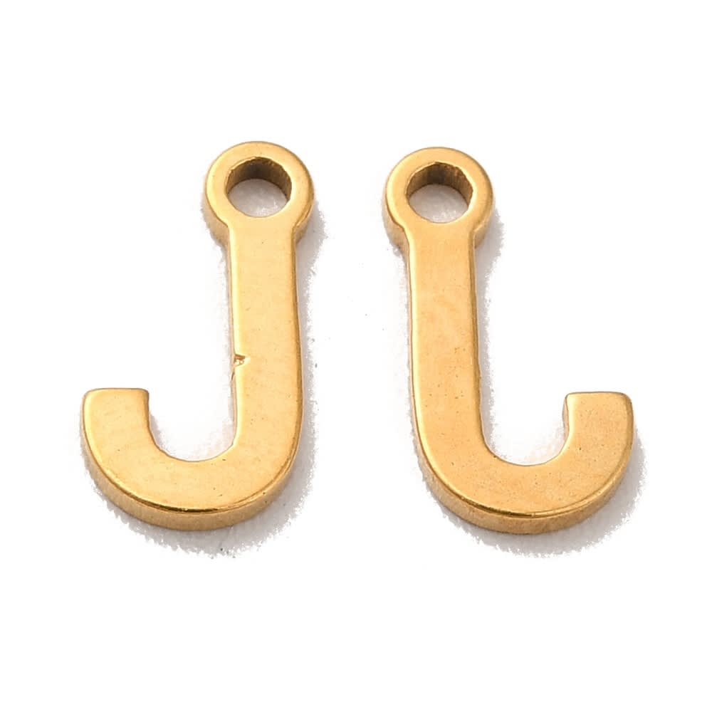 Mini Letras colgantes abecedario 8 mm acero dorado / unidad3