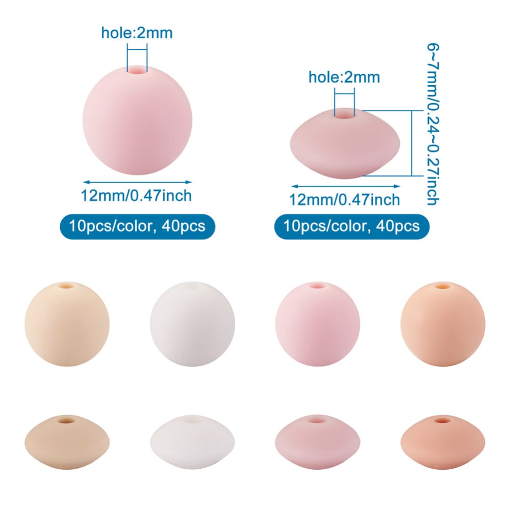 Pasador silicona redondo bebé portachupete / pack6