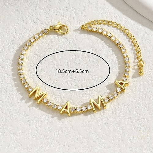 Pulsera con circones elegante regalo mamá baño de oro / unidad4