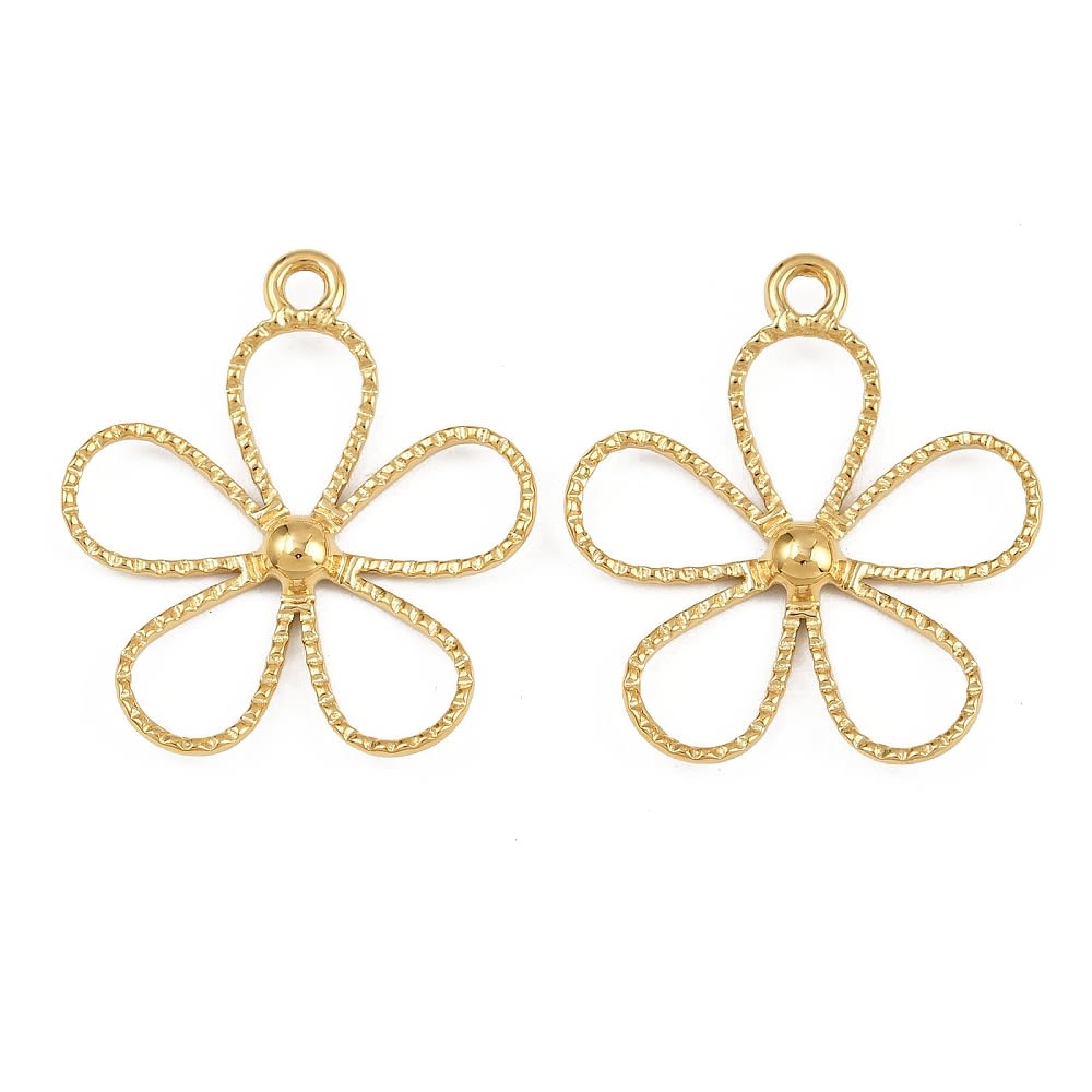 Maxi dije colgante silueta flor 34 mm acero / unidad1