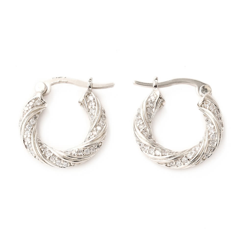 Aros argollas aretes baño de oro platino torneadas / par2