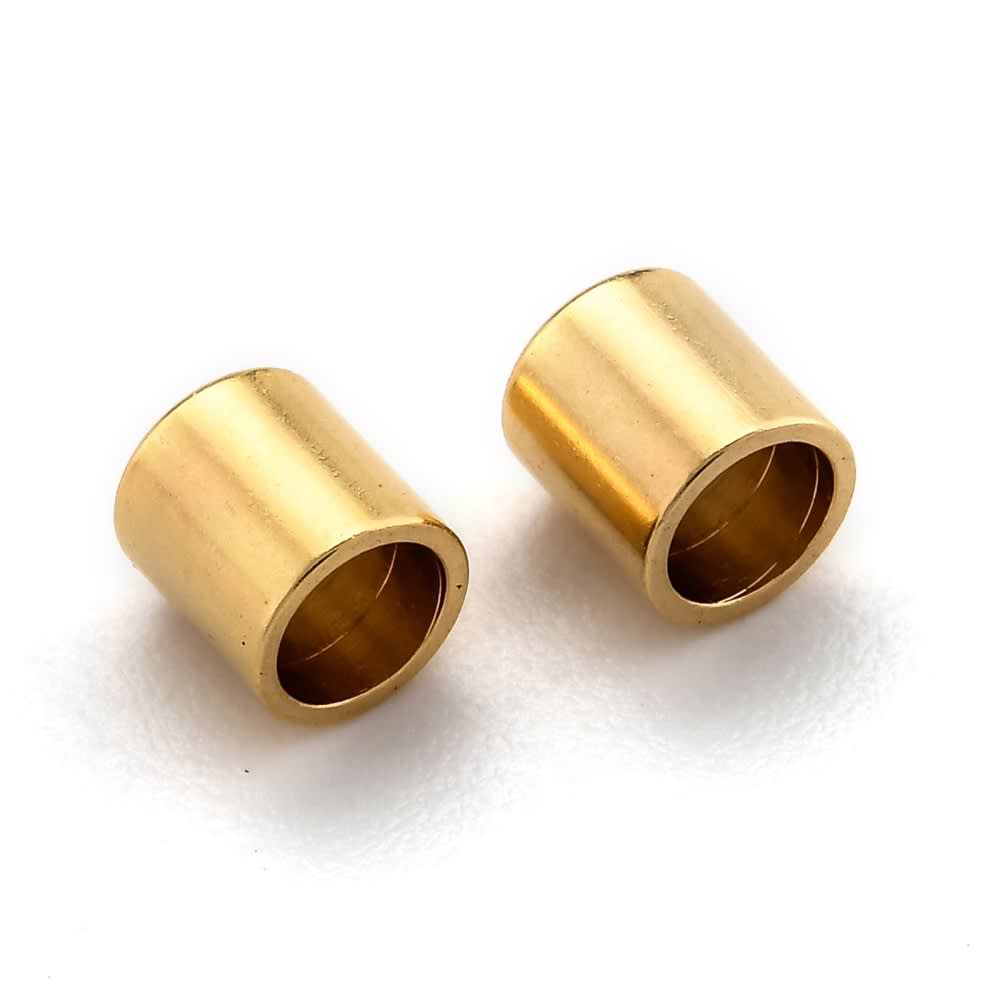Terminal campana tapa cuero 5x4 mm baño de oro / par1