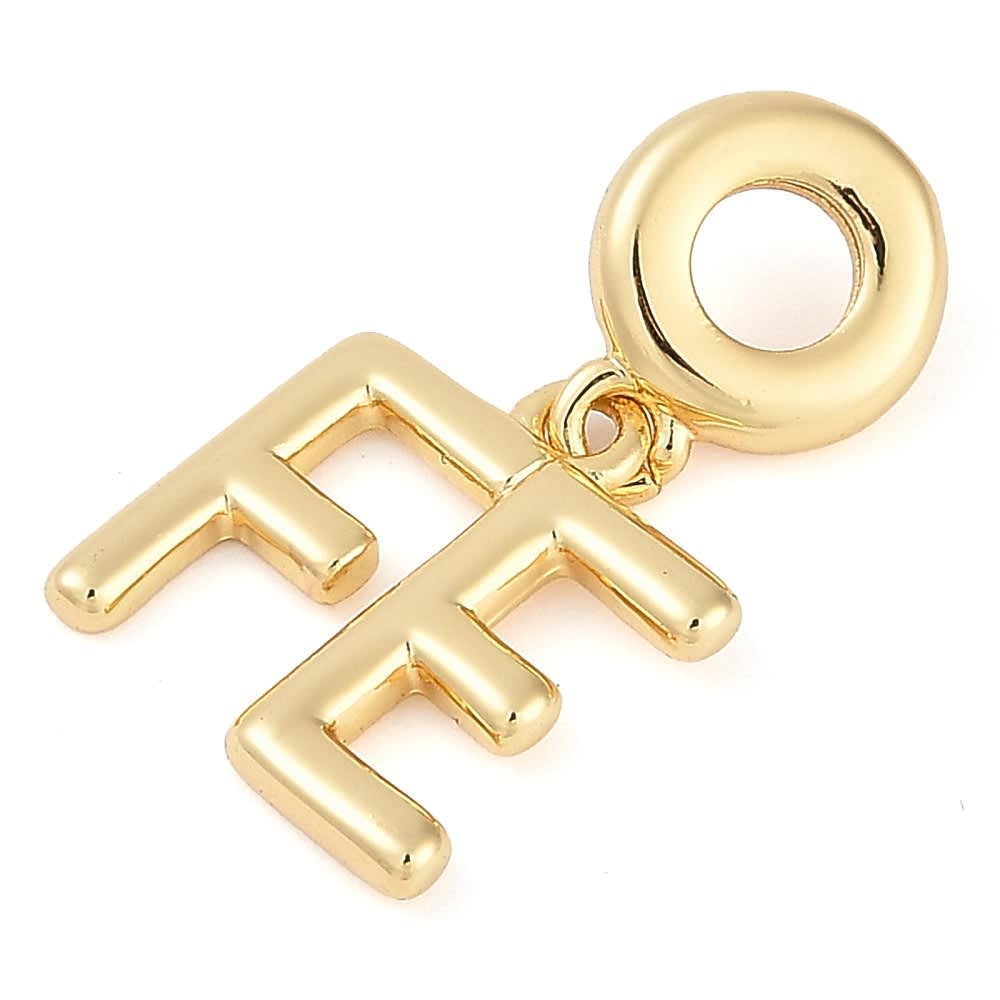 Colgante europeo charm palabra Fe religioso baño oro / unidad2