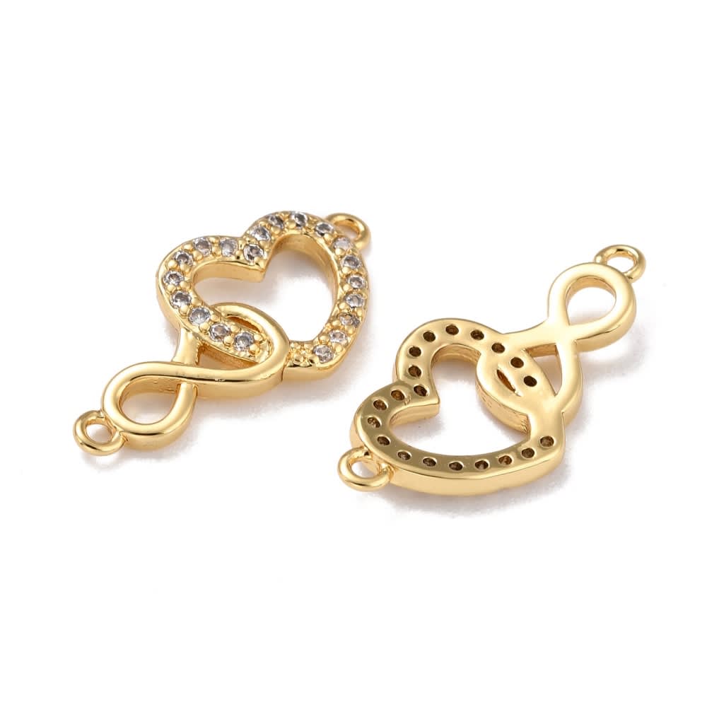 Dije conector zircón baño de oro / unidad5