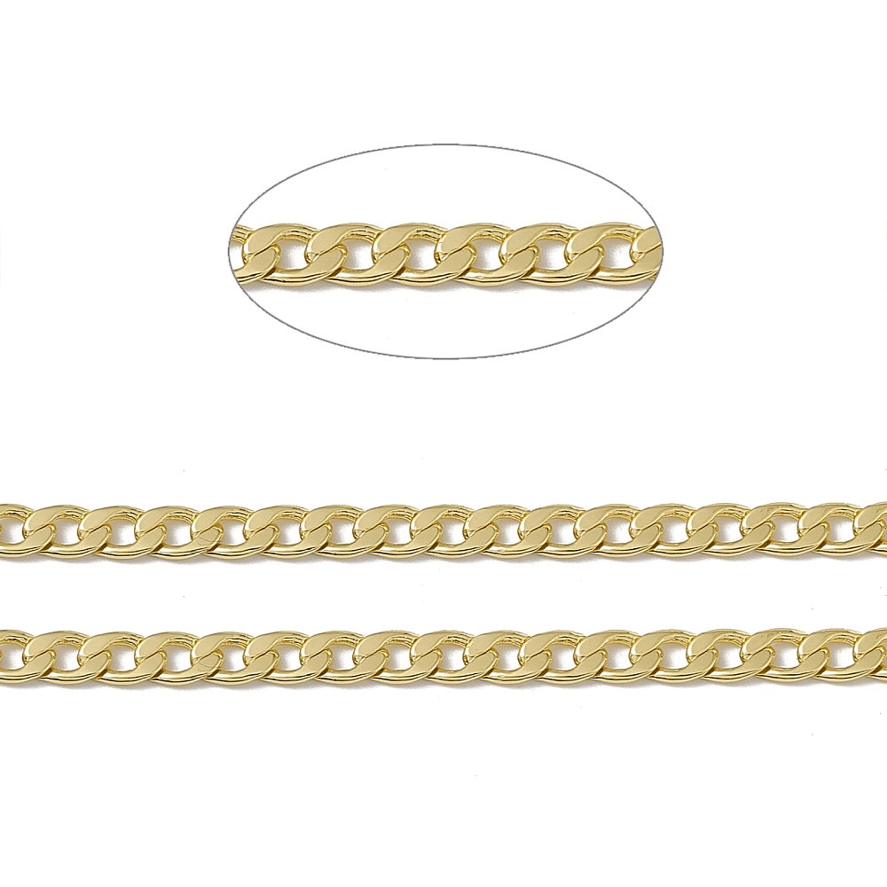 Cadena eslabón cubano baño de oro / metro3