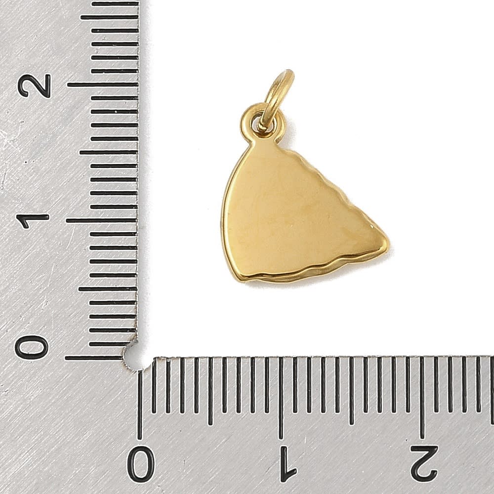 Dije colgante slice pizza 13.5 mm baño oro / unidad3