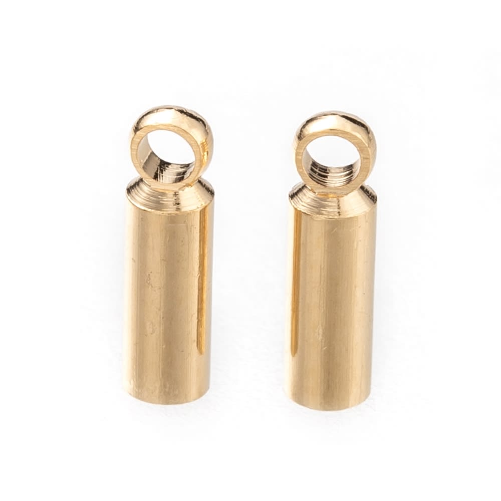 Terminal campana tapa cuero 1.5 mm baño de oro / 10 uds3