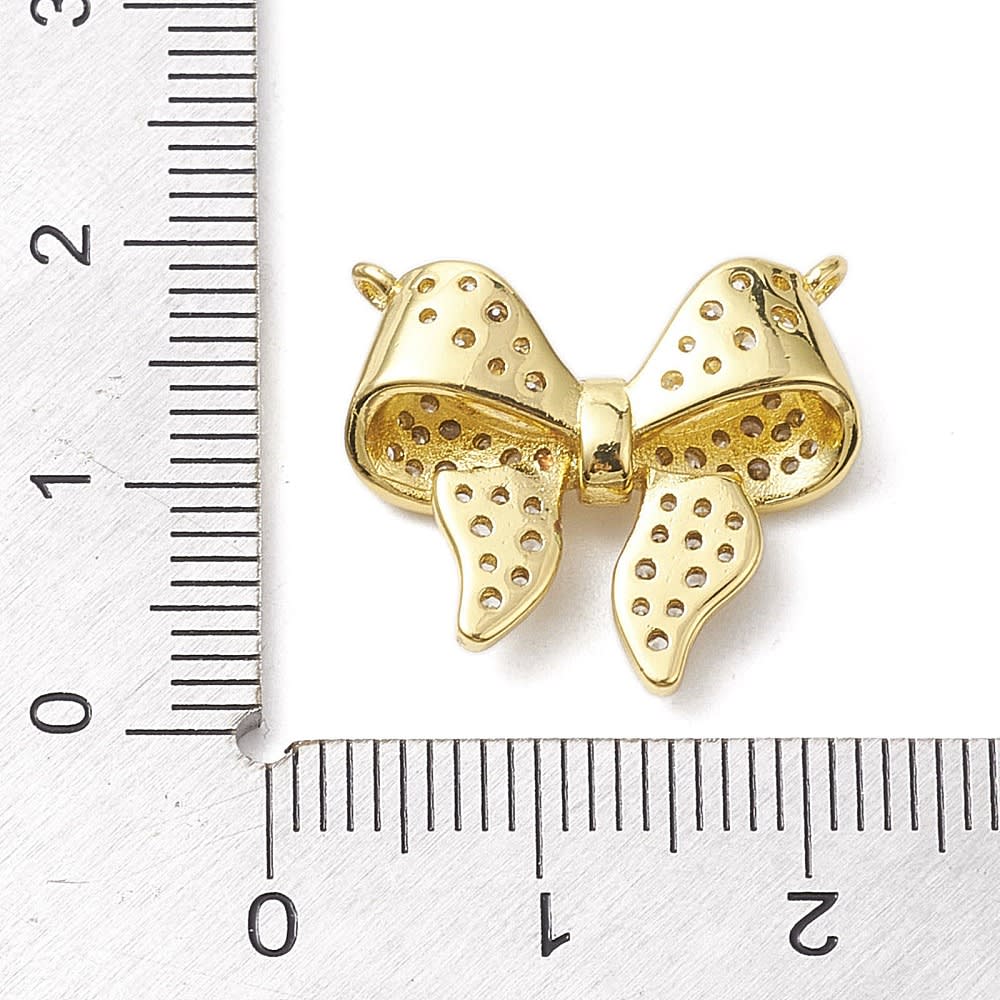 Dije conector lazo coquette 17 mm baño de oro / unidad3