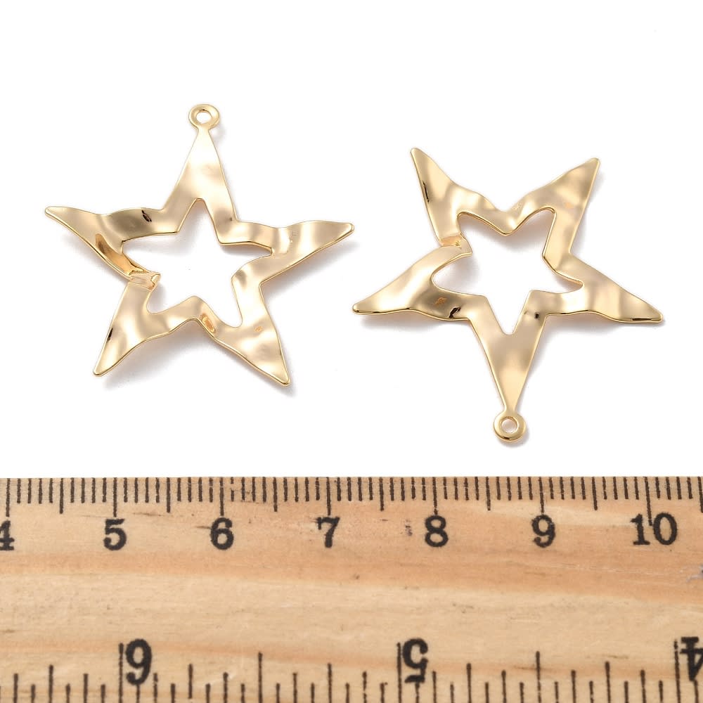 Maxi Dije colgante estrella 31.5 mm baño oro / unidad3