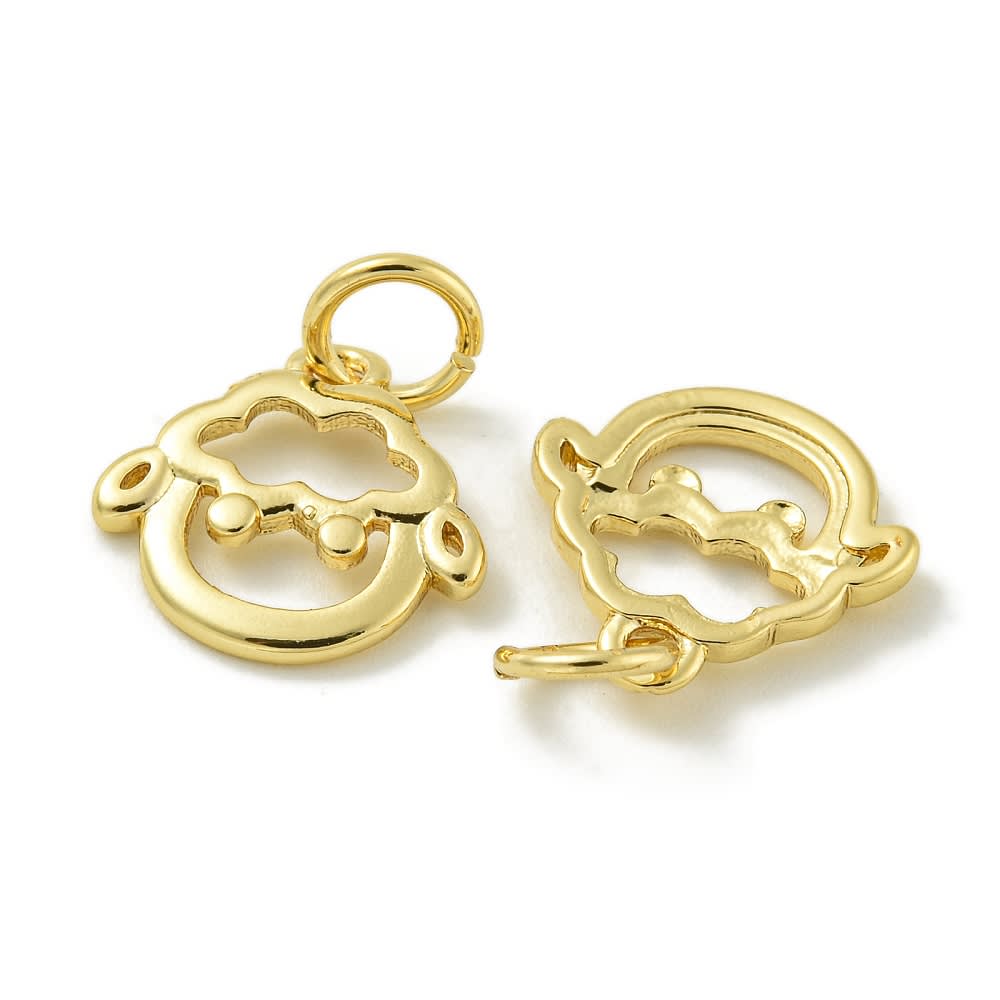 Dije colgante oveja 11.5 mm baño de oro / unidad2