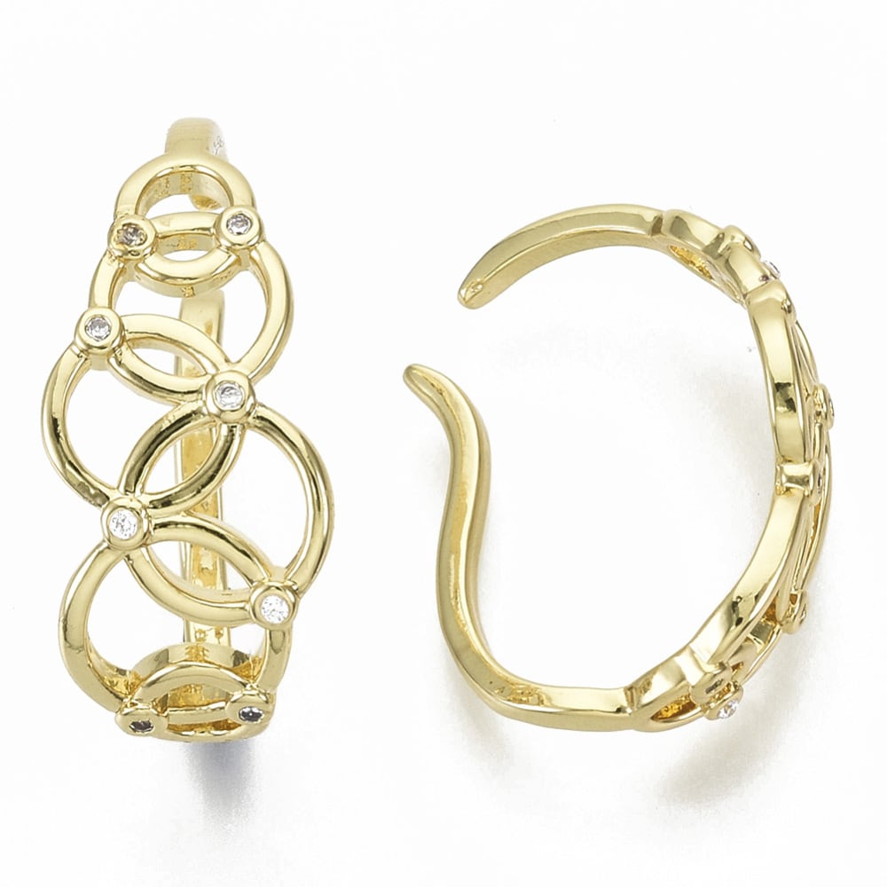 Ear cuff aros solitarios burbujas baño de oro / unidad2