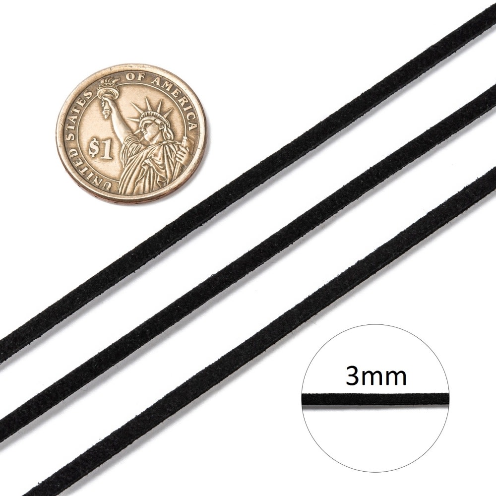 Cordón de gamuza sintética 3 mm / 5 metros2