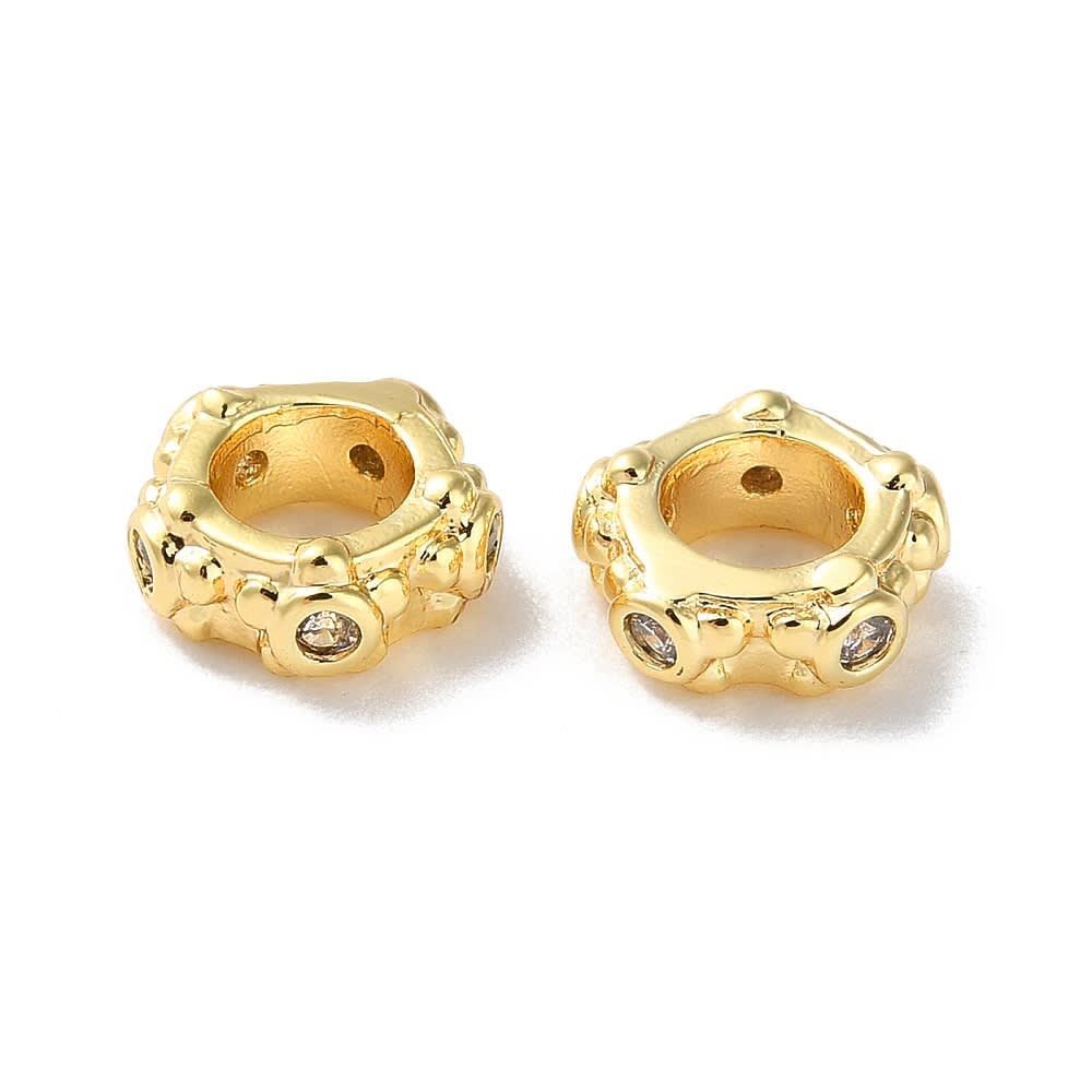 Cuenta pasador estilo europeo baño de oro / unidad3