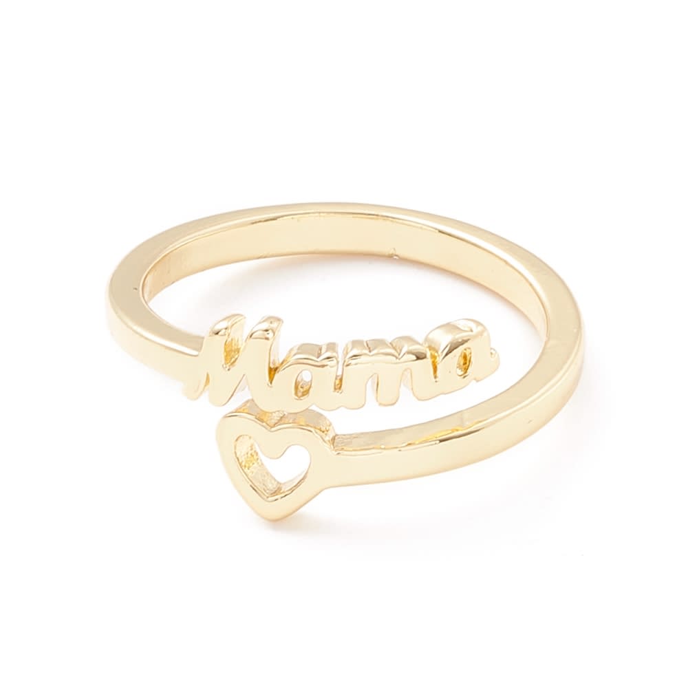 Anillo ajustable mamá baño de oro / unidad1