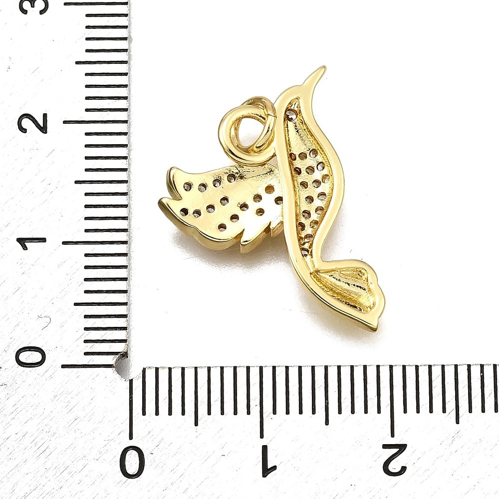 Dije colgante ave colibrí 20.5 mm baño oro / unidad3