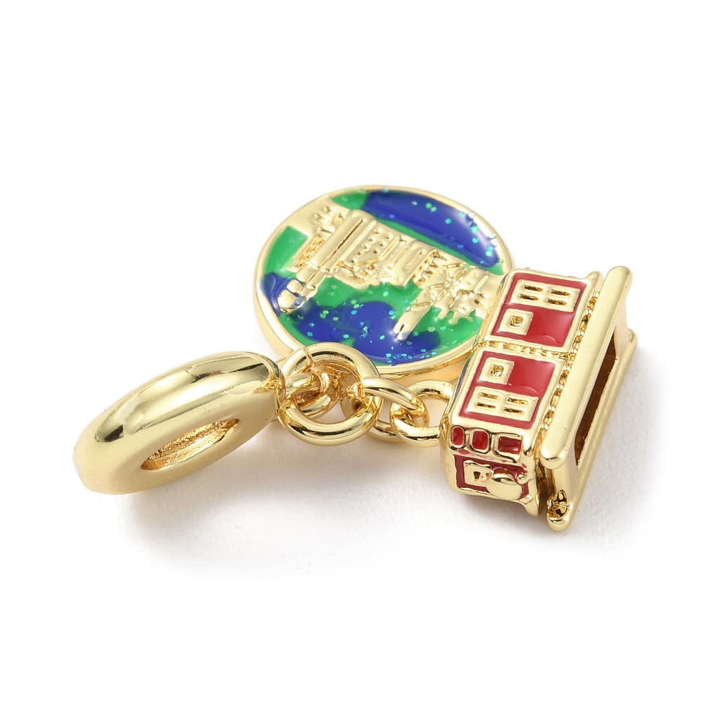 Colgante europeo charm viaje travel dije baño de oro / unidad2