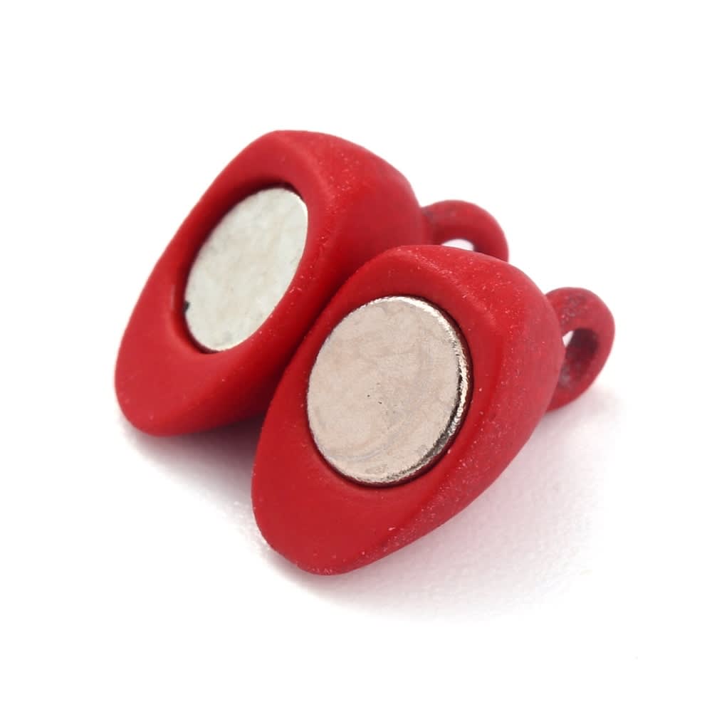 Broche corazón esmaltado magnético / set6