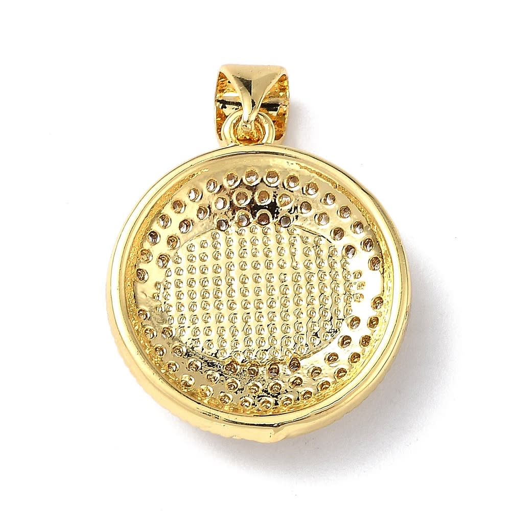 Dije colgante ojo turco con zircones 19 mm baño oro / unidad3