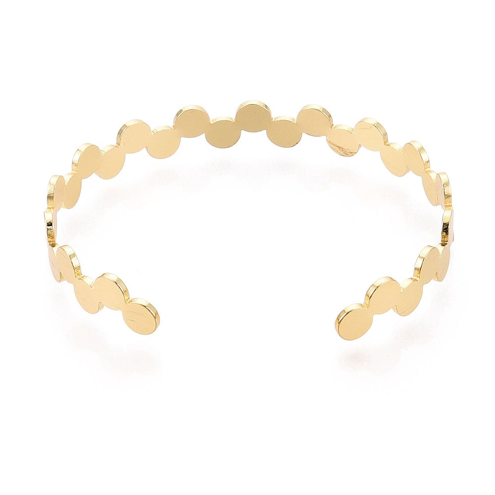 Brazalete pulsera círculos planos baño de oro / unidad2