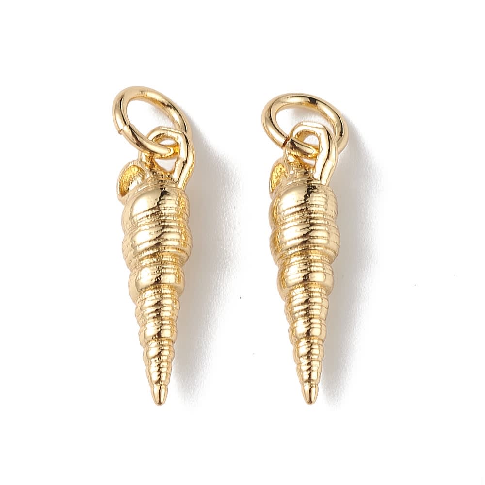 Dije colgante concha mar caracol torre 16 mm baño de oro / unidad1