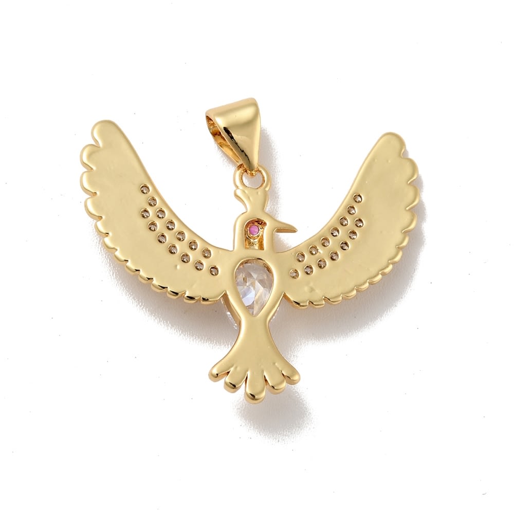 Dije colgante pajaro ave fénix baño de oro zircón / unidad2