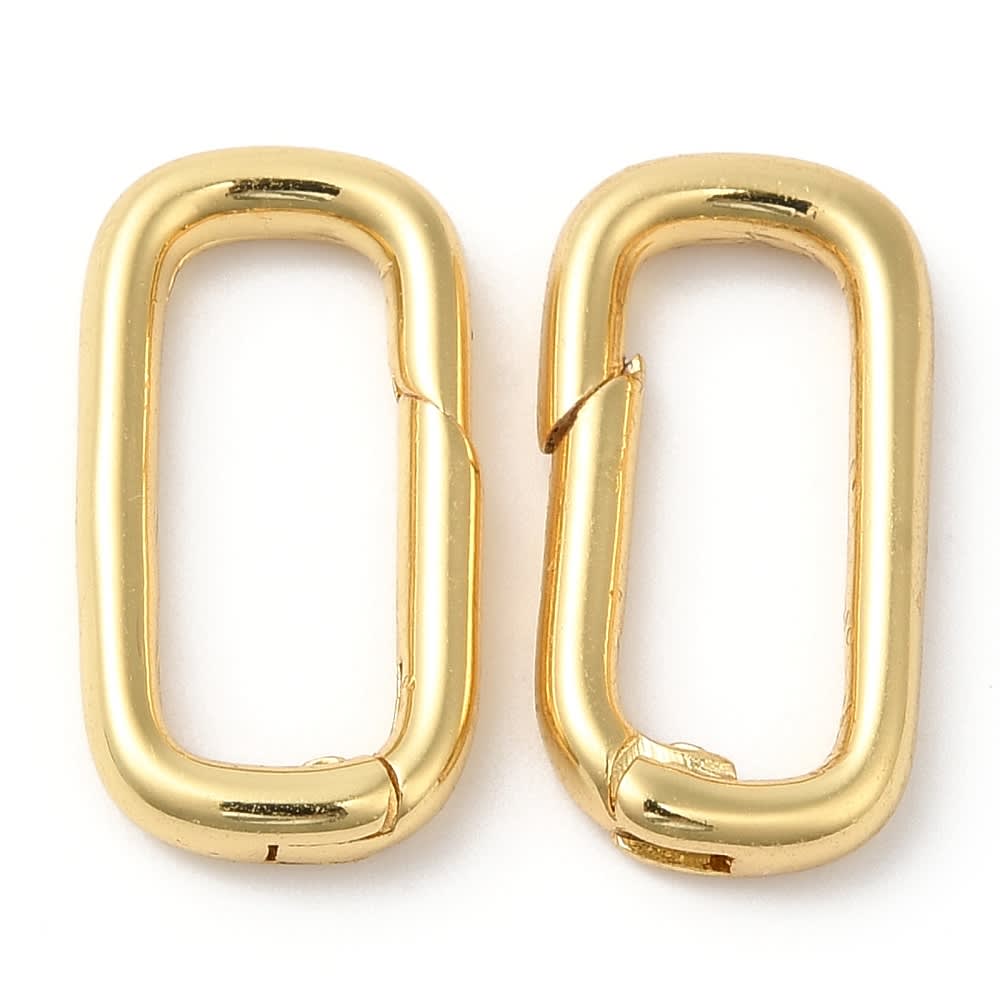 Anillo broche aro cerrado con cierre resorte 19.5x10 mm baño oro / unidad2