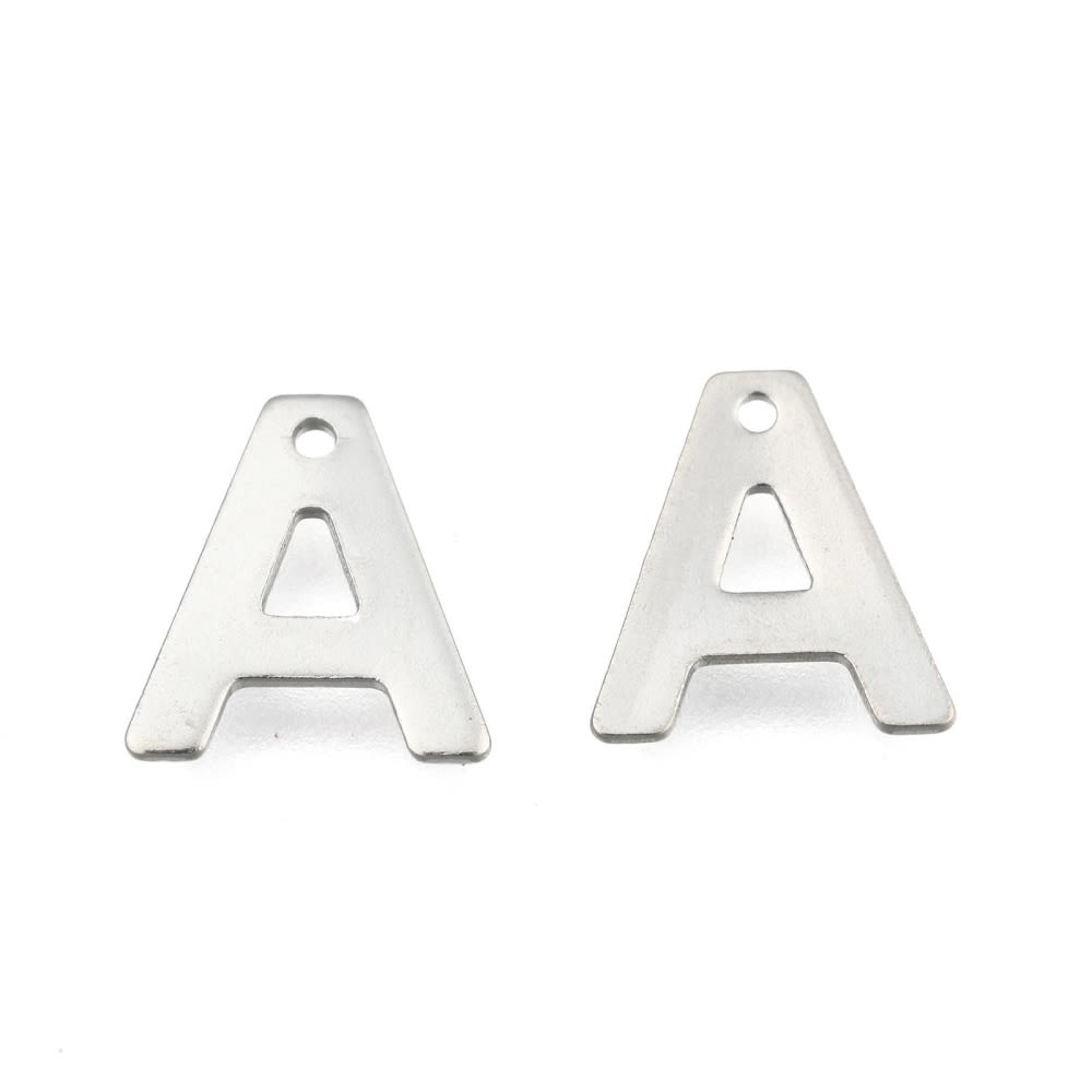 Letras colgantes abecedario 11 mm acero plateado / unidad | Matinée ...