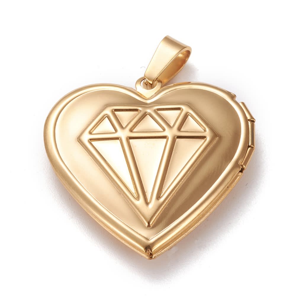 Relicario portafoto locket Corazón Te Amo acero / unidad5