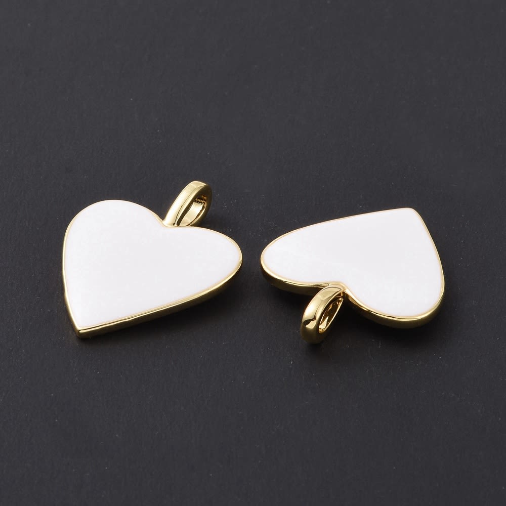 Dije esmaltado maxi corazón 24 mm baño de oro / unidad4
