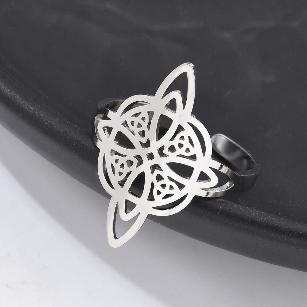 Anillo ajustable nudo de bruja acero / unidad2