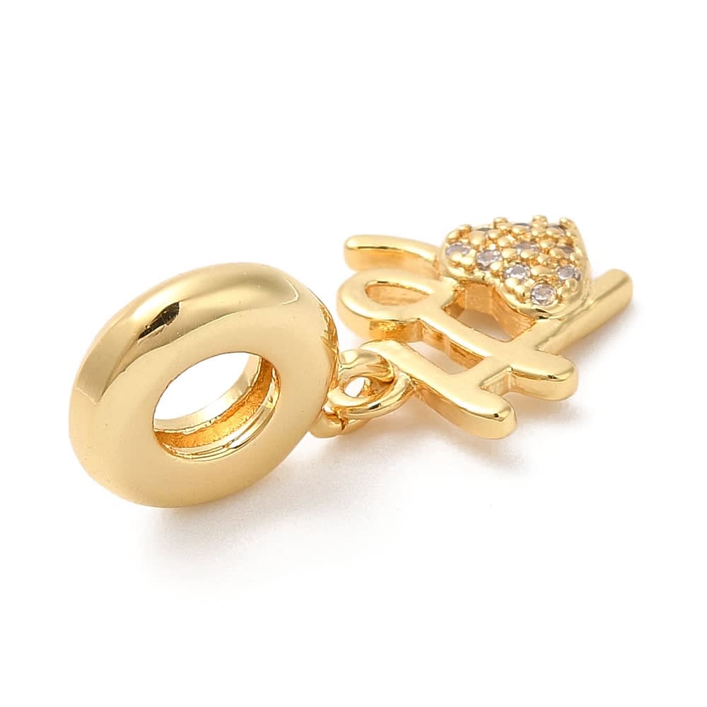 Colgante europeo charm fe corazón religioso dije baño de oro / unidad2