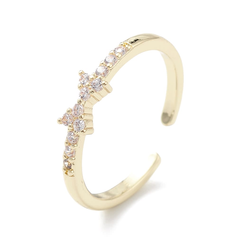 Anillo ajustable mini lazo coquette con zircón / unidad1