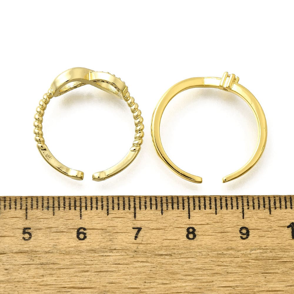 Anillo ajustable infinito diadema lisa baño de oro / unidad2