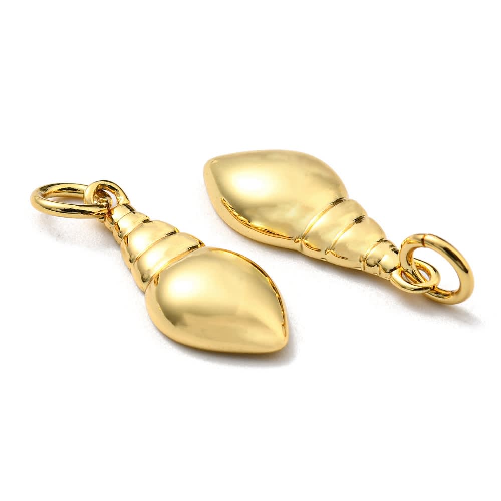 Dije colgante concha mar caracol áfricano 17.5 mm baño de oro / unidad1