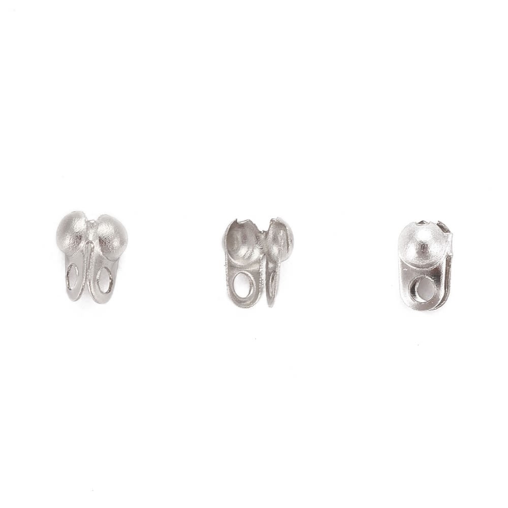 Mini tapa nudos 4x2mm acero plateado / gramo5