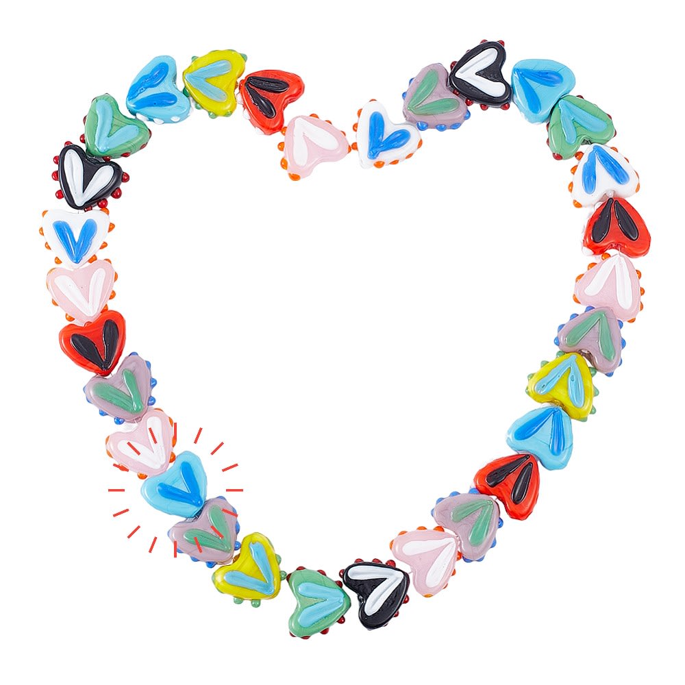 Pasador corazón murano colorido / unidad9